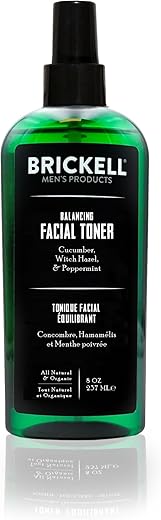 Brickell Men's Products - Tônico Facial Equilibrante Brickell Men para Homens, Natural e Orgânico, Livre de Álcool, com Hamamélis, 8 Ounce (236 ml), Perfumado