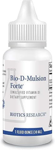 Bio D Mulsion Forte – Vitamina D3 Líquida 50 para Melhor Absorção, Fortalece os Ossos, Suporta o Sistema Imunológico, Sistema Cardiovascular – 30ml - Biotics Research