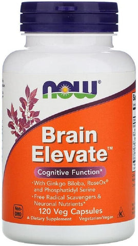 NOW Foods - Brain Elevate 120 VegiCaps – Potencialize sua mente com cápsulas vegetais de alta qualidade