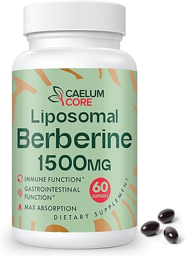 CaelumCore - Liposomal Berberine 1500mg – Ativa AMPK e GLP-1 – Mulheres e Homens (60 Cápsulas)