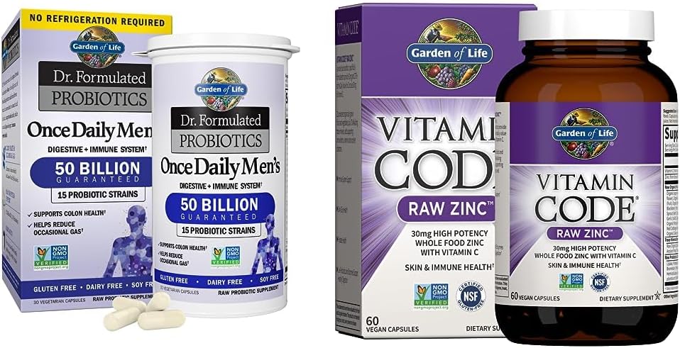 Probióticos para Homens Dr. Formulado 50 Bilhões UFC 15 Probióticos – Saúde Masculina - Garden of Life