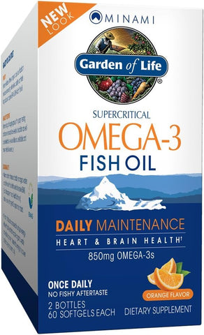 Ômega 3 EPA/DHA – Minami Natural para Função Cerebral, Coração e Humor – 120 Cápsulas - Garden of Life