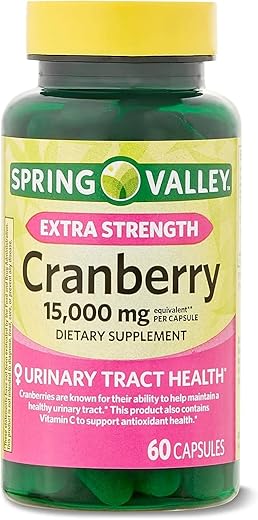 Extra Strength Cranberry Cápsulas Suplemento Alimentar, 15.000mg Equivalente, Sem Glúten, Laticínios, Amendoins e Soja, 60 Unidades - SPEC