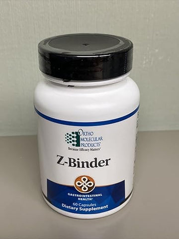 Z-Binder – Saúde Gastrointestinal – 60 Cápsulas. Suporte Detox com Zeólita, Carvão Ativado e Ácidos Húmicos e Fúlvicos - Ortho Molecular Products