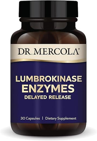 Lumbrokinase Enzimas Liberação Retardada, 30 Porções (30 Cápsulas), Suplemento Alimentar, Suporta Saúde Cognitiva e Cardiovascular, Não OGM - Dr. Mercola