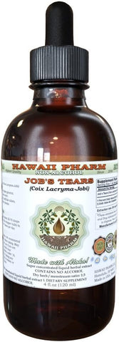 Extrato líquido de Job’s Tears sem álcool, Glicerito de Grãos de Job’s Tears (Coix Lacryma-Jobi) Hawaii Pharm, Suplemento Herbal Natural 120 ml