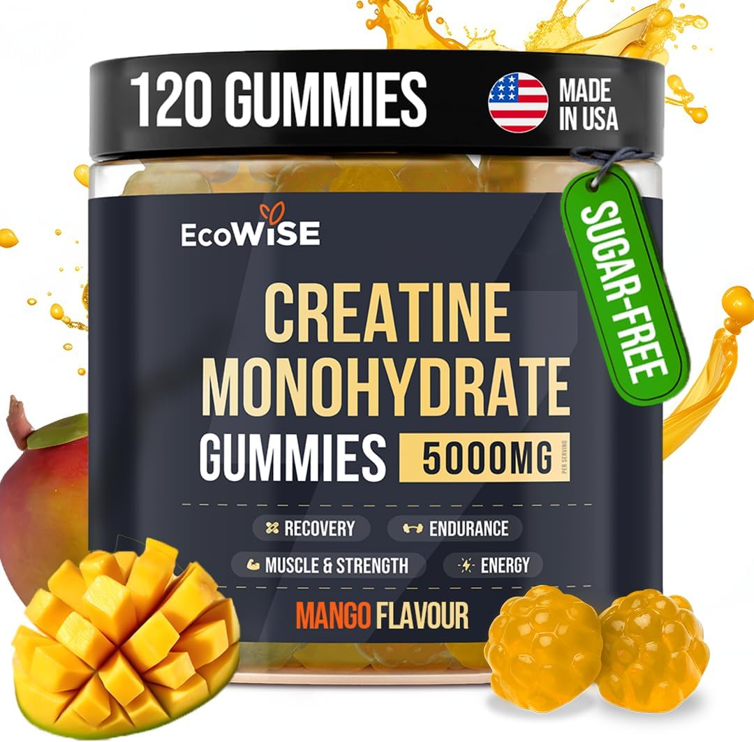 EcoWise Wellness - Gummies de Creatina Monohidratada 5g, Mastigáveis para Homens | Marca: Gummies