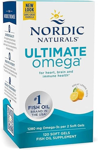 Generic - Ultimate Omega, Sabor Limão – 120 Cápsulas – 1280 mg Ômega-3 – Óleo de Peixe Ômega-3 de Alta Potência com EPA