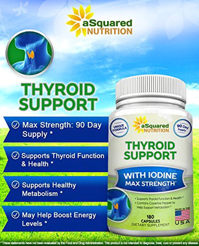 Suplemento Premium de Suporte à Tireoide com Iodo (180 Cápsulas) – Melhor Herbal – Compre Agora! - aSquared Nutrition
