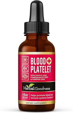 Líquido de Folha de Mamão para Aumento Natural de Plaquetas Sanguíneas – Tintura Líquida 30ml – Impulsionador Natural de Plaquetas Sanguíneas - Herbal Goodness
