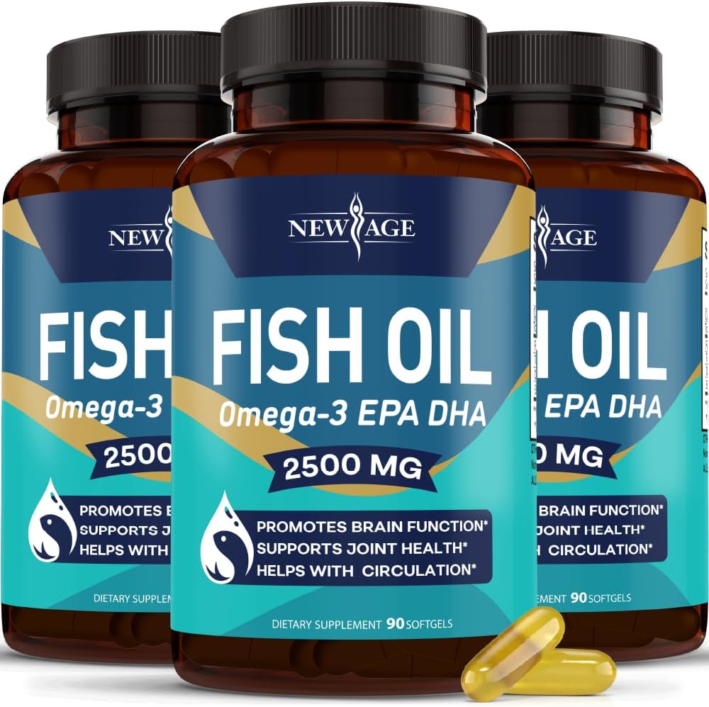 Ômega 3 Fish Oil 2500mg – Reforço Imunológico – Óleo de Peixe – 60 Cápsulas - NEW AGE
