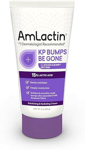 KP Bumps Be Gone – Creme Hidratante para Ceratose Pilar com 15% de Ácido Lático – Esfoliante e Hidratante para Pele Seca, Áspera e com Imperfeições – 90g - AmLactin