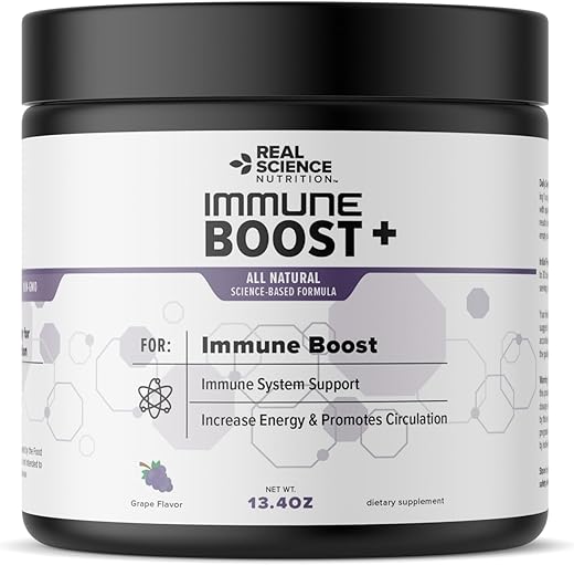 Real Science Nutrition - Immune Boost Plus | Fórmula Natural para Fortalecer a Imunidade, Saúde e Bem-Estar do Sistema Imunológico, Mais Poderoso que Sabugueiro, Zinco, Equinácea – em Pó de Ação Rápida