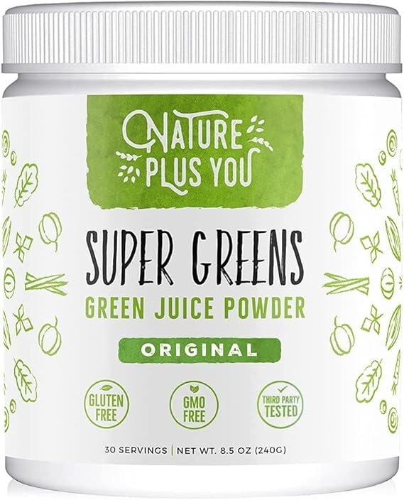 TruBaio - Super Greens em Pó Orgânico: Suplemento Não-OGM com Spirulina, Alfafa, Espinafre, Probióticos, Fibra e Enzimas Digestivas – Sem Adoçantes Artificiais – 30 Porções