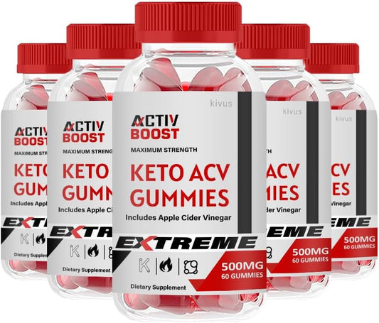 kivus - Kivus Activ Boost Gummies – Gomas Activ Boost Keto ACV (5 Pacotes, 300 Gomas) | Kivus – Gomas de Ativação para Impulsionar sua Rotina Keto