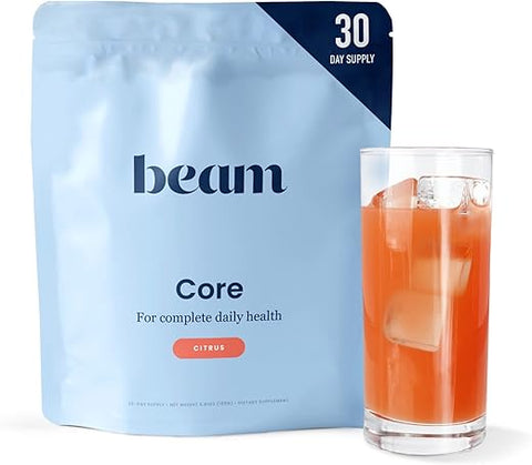 Core | Suporte Imunológico | Vegano, Não-OGM, Sem Açúcar Adicionado, Sem Laticínios, Sem Glúten | Bebida Cítrica | 16 Vitaminas, Antioxidantes, Minerais, Adaptógenos e Cogumelos - Beam