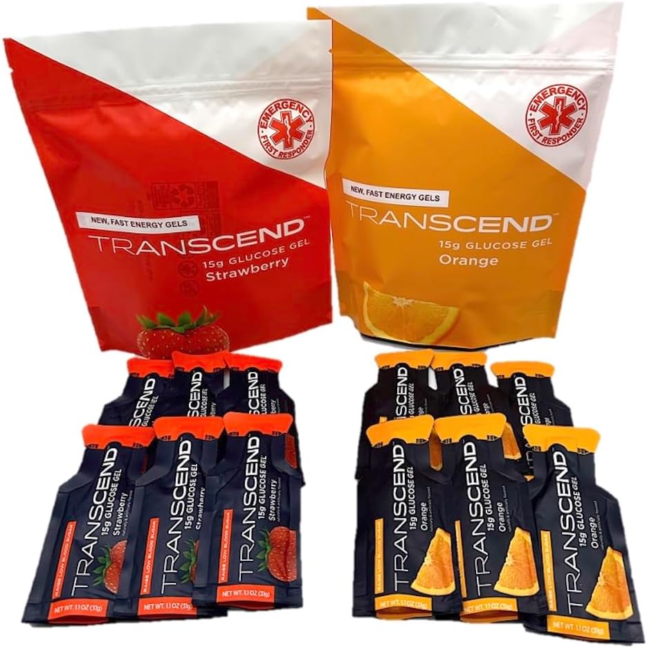 Alitaver - Transcend Gel de Glicose 15g – Sabor Laranja | Energia Rápida | Marca Transcend