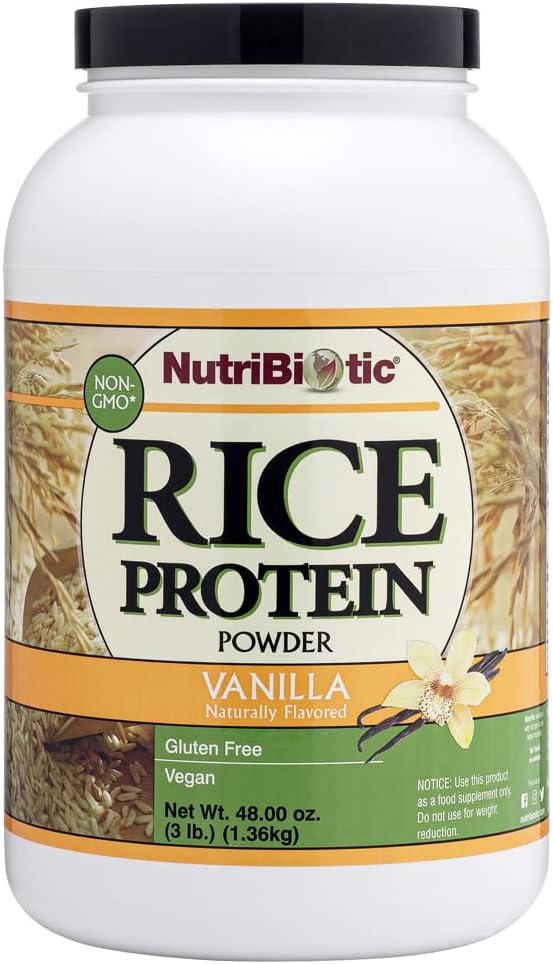 NutriBiotic - Nutribiotic Proteína de Arroz, Baunilha, 3 Libras (1360g)