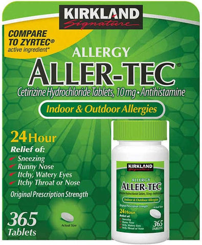 Aller-Tec Cetirizina 10mg, 365 Comprimidos – Compre Agora! - Kirkland Signature