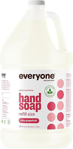 everyone for every body - Recarga de Sabonete Líquido para as Mãos Everyone, 1 Galão, Toranja Rubi, Limpeza à Base de Plantas com Óleos Essenciais Puros