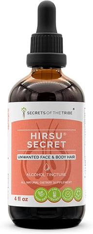 Secrets of the Tribe - Segredos da Tribo – Hirsu Secret, Extrato Líquido Alcoólico de Ervas, Queda de Cabelo Indesejada no Rosto e Corpo (118 ml)