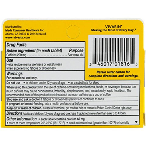 Auxílio para Vigilância, 16 Comprimidos por Caixa (Embalagem com 6 Caixas) - Vivarin