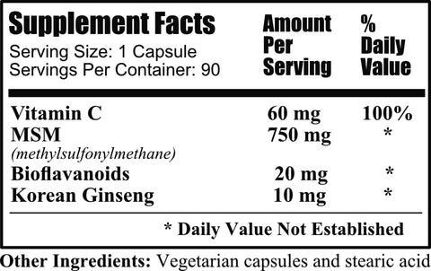 Daily Manufacturing - Blend MSM Glucosamina Diária (MSM, Glucosamina Vegana, Vitamina C) – 100g