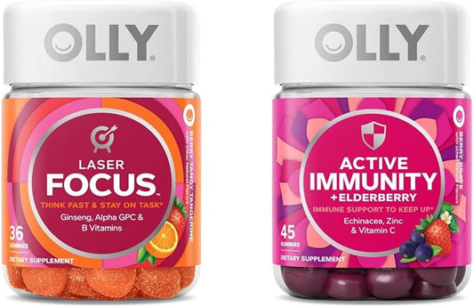 Laser Focus Ginseng Alpha GPC Vitaminas B 36 Unidades – Foco a Laser para Melhorar a Concentração e Energia - OLLY