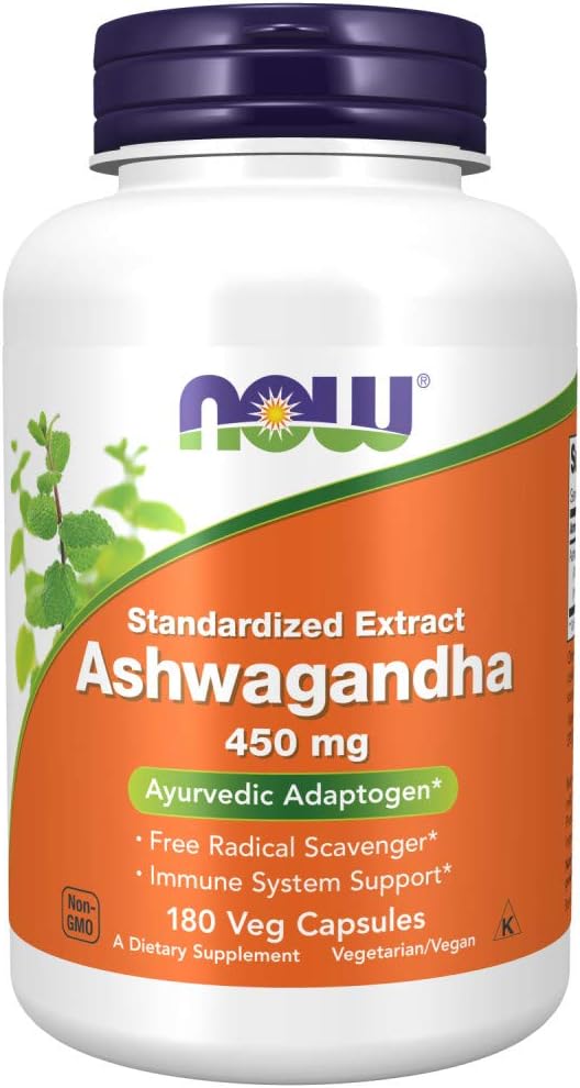 Extrato de Ashwagandha 450 mg 180 Cápsulas – Aumente sua energia e bem-estar com o extrato de Ashwagandha da NOW Foods - NOW Foods