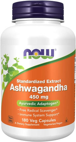Extrato de Ashwagandha 450 mg 180 Cápsulas – Aumente sua energia e bem-estar com o extrato de Ashwagandha da NOW Foods - NOW Foods