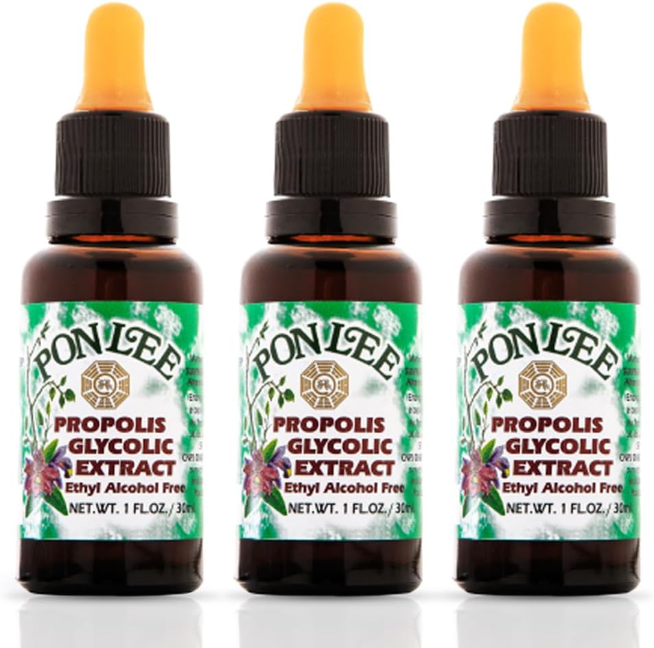 PON LEE - Extrato de Própolis Verde Brasileira 100% Orgânico – Sem Álcool 30ML 3 Pacotes – Alta Concentração de Artepillin-C