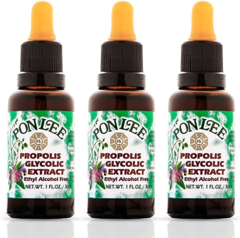 PON LEE - Extrato de Própolis Verde Brasileira 100% Orgânico – Sem Álcool 30ML 3 Pacotes – Alta Concentração de Artepillin-C
