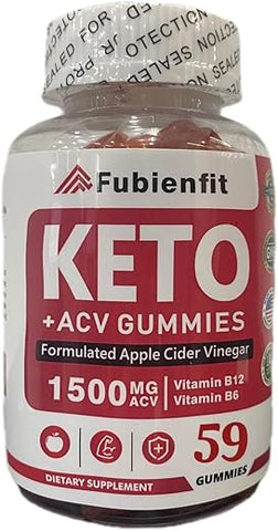 Fubienfit - Keto ACV Gummies Extreme 1500MG – Gomas de Cetona de Maçã Orgânica com Vinagre de Maçã Avançado Formulado com Romã e Beterraba em Pó B12 Vegan Non GMO 59 Gomas