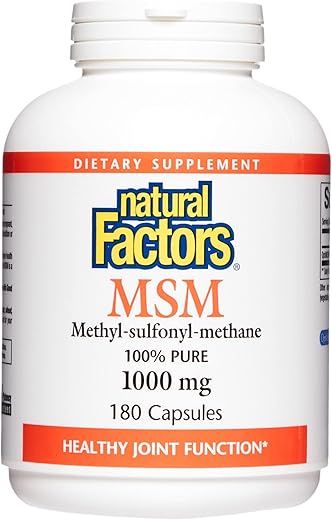 MSM – Suporte para Articulações Saudáveis, Cabelo, Pele e Unhas – 180 Cápsulas - Natural Factors