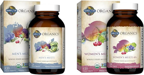 Organics – Kit Multivitamínico para Homens 120 Comprimidos e Mulheres 40+ 120 Comprimidos | Saúde e Bem-Estar - Garden of Life