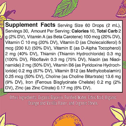 MaryRuth Organics - Multivitamínico com Ferro para Bebês por MaryRuth’s | Orgânico USDA | Gotas Líquidas Multivitamínicas para Bebês de 6 a 12 Meses | Suporte Imunológico