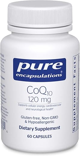 CoQ10 120 mg – Suplemento de Coenzima Q10 para Saúde Cardíaca, Energia, Antioxidantes e Cérebro | Marca Pure Encapsulations - Pure Encapsulations