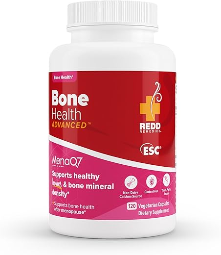 Suporte Natural Avançado para a Saúde Óssea com Cálcio e Vitamina K2 – 120 Cápsulas - Redd Remedies