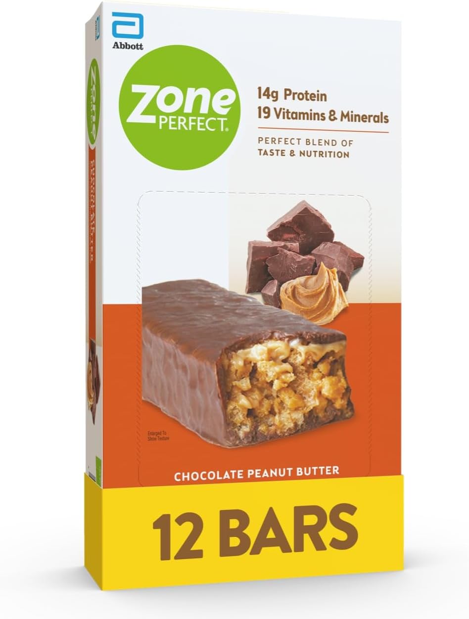 Zone Perfect - ZonePerfect Barras de Proteína, Chocolate Amendoim, 14g de Proteína, Barras Nutricionais com Vitaminas