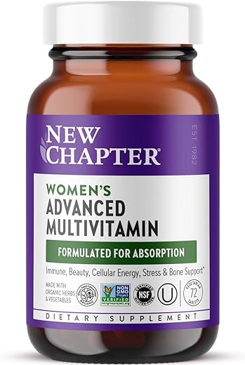 Fórmula Avançada de Multivitamínico para Mulheres: Estresse, Ossos, Imunidade, Beleza - New Chapter