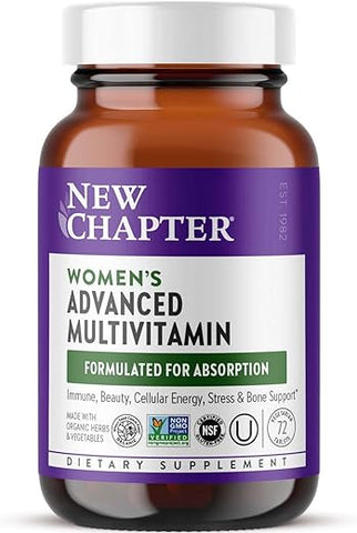 Fórmula Avançada de Multivitamínico para Mulheres: Estresse, Ossos, Imunidade, Beleza - New Chapter