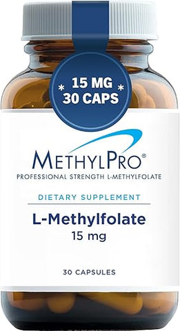 15mg L-Methylfolate – Suplemento de Methyl Folate Ativo de Força Profissional para Suporte Cerebral – 15g - MethylPro