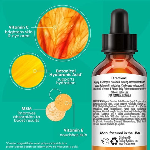 TruSkin Naturals - TruSkin Trio de Soro Facial – Ácido Hialurônico, Vitamina C | 30ml, 20g