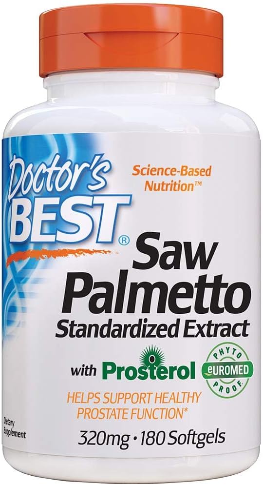 Doctor's BEST - Saw Palmetto 320 Mg Softgels – 180 Unidades | Doctor’s Best | Comprimidos de Palmeira Anã | Saúde Masculina