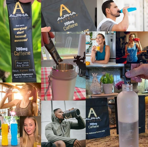 Alpha Caffeine - Energizador de Bebidas I Aumento de Energia em 30 Minutos I 200mg de Pó de Cafeína Pura sem Sabor I 15 Sticks