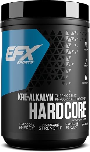 Kre-Alkalyn Hardcore | Suplemento de Creatina Monohidratada Termogênica pH Correta | Energia | 60 cápsulas - EFX Sports