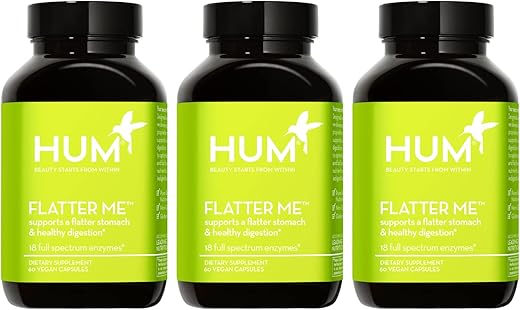 Flatter Me – 18 Enzimas Digestivas de Espectro Completo para Combater Inchaço Diário – Gengibre, Semente de Funcho – 18g - HUM