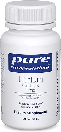 Lithium (Orotate) 1 mg | Suporte para Calma e Comportamento | 90 Cápsulas - Pure Encapsulations