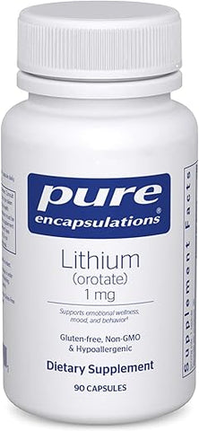 Lithium (Orotate) 1 mg | Suporte para Calma e Comportamento | 90 Cápsulas - Pure Encapsulations