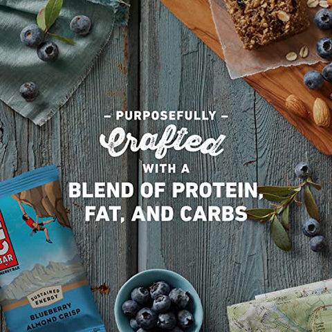 Clif Bar - Barras de Energia CLIF – Blueberry Almond Crisp – Aveia Orgânica – Alimento à Base de Plantas – Vegetariano – Kosher (Barras de Proteína de 2,4 Ounces, 12 Unidades)